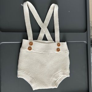 100% cotton knit suspender bloomers 0-3 months